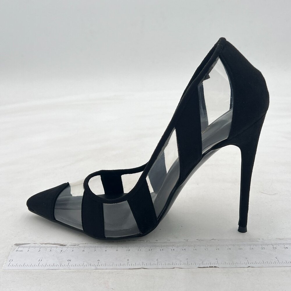 FOWT  Pointed Toe Two Tone Pumps Slip on Stiletto High Heels Contrast Stitching